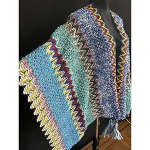 Autumn Cape /wrap With Tassel- color NEON